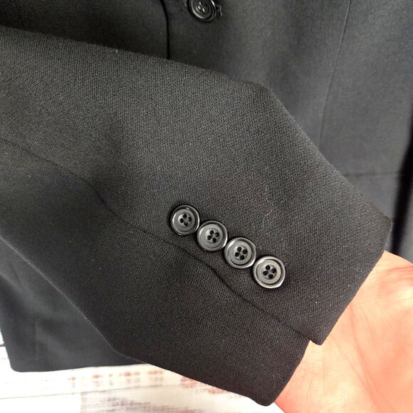 Oscar de la Renta Blazer Mens 40R Black Wool Athletic Fit Sport Coat Classic Lux - Picture 6 of 11